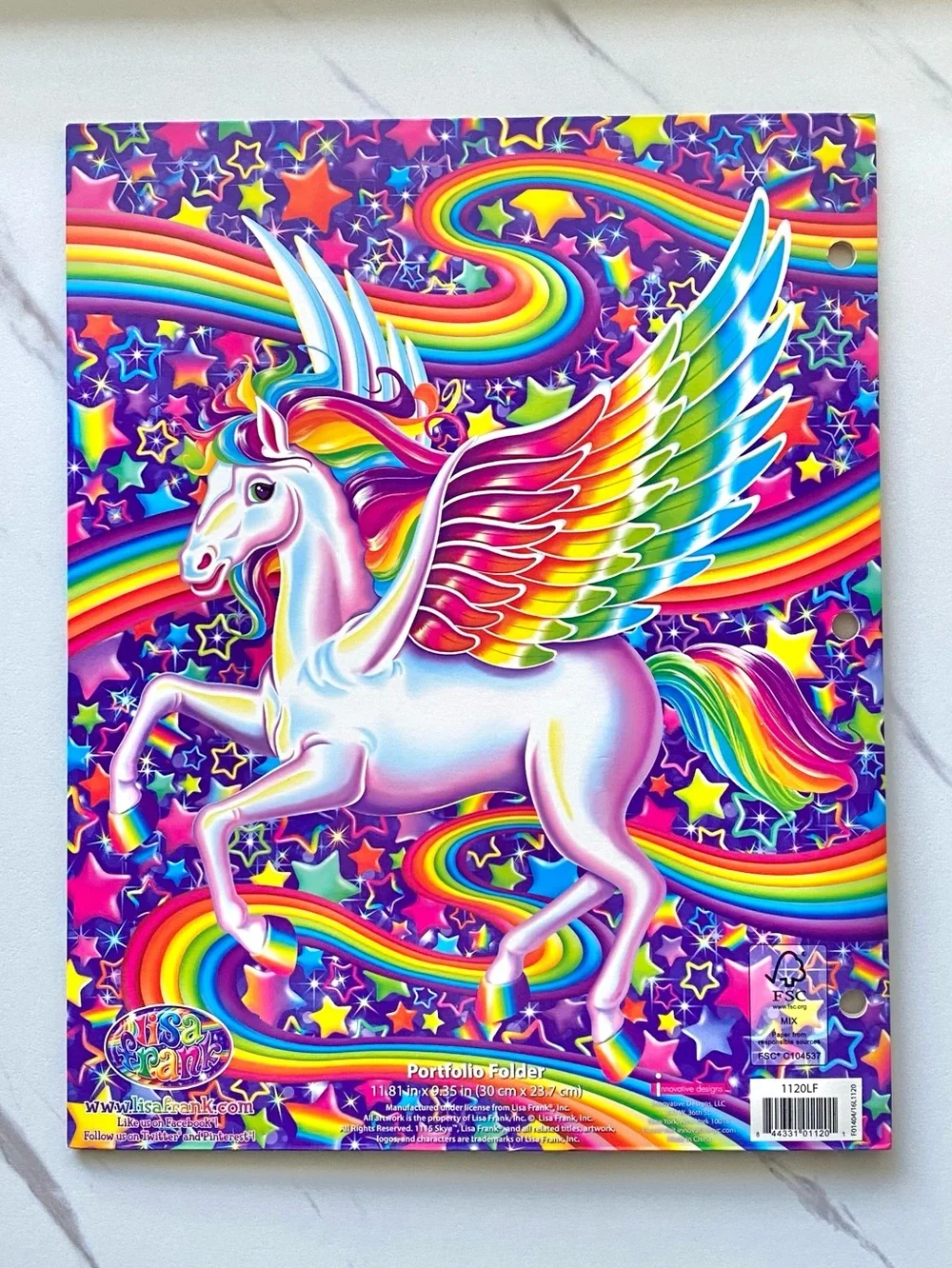 Lisa Frank Skye Pegasus glitter folder